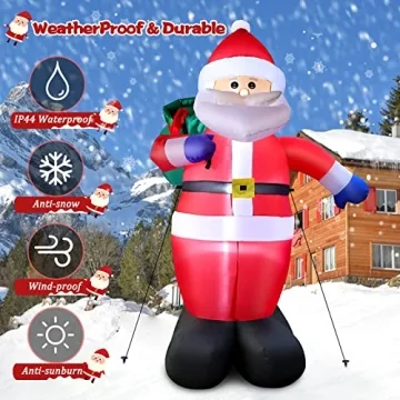 8 FT Inflatable Santa Claus for Christmas Outdoor Decor