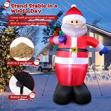 8 FT Inflatable Santa Claus for Christmas Outdoor Decor