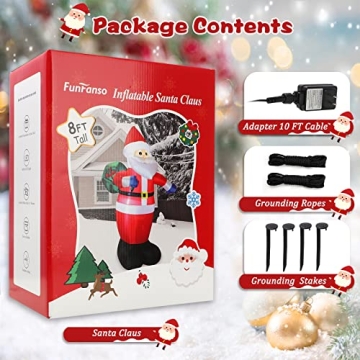8 FT Inflatable Santa Claus for Christmas Outdoor Decor