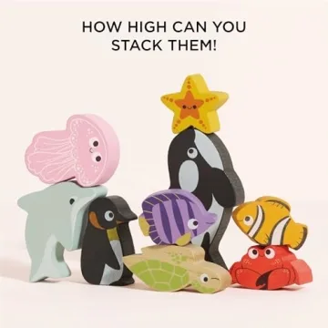 Le Toy Van Ocean Animal Building Blocks - Educational Stacking Toy