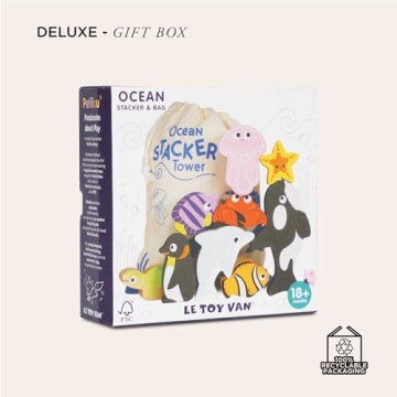 Le Toy Van Ocean Animal Building Blocks - Educational Stacking Toy