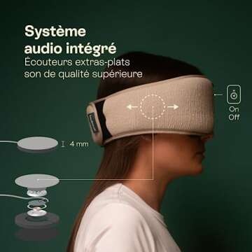 HoomBand Ultimate | Wireless Sleep Headphones Bluetooth 5.2 | 100% Blackout Mask | Sound Therapy, Free Hypnotic Stories, Meditation, White Noise | Adjustable Headband | Magnetic Cable