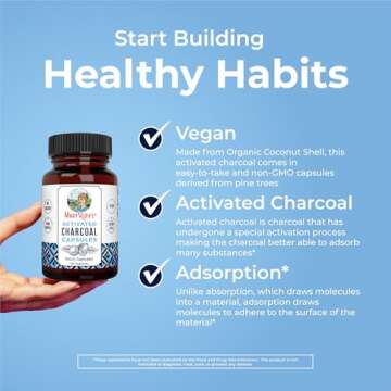 MaryRuth Organics Activated Charcoal Capsules | Supplement for Natural Detoxification | Alleviates G...
