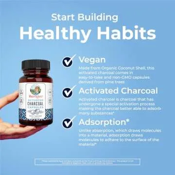 MaryRuth Organics Activated Charcoal Capsules - Natural Detox Support, Vegan & Gluten Free