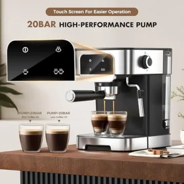 Professional LERTIN Espresso Machine with Frother - Barista Quality at Home