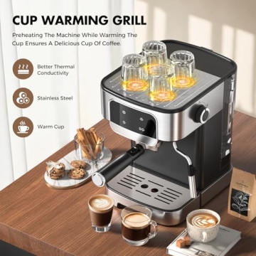 Professional LERTIN Espresso Machine with Frother - Barista Quality at Home