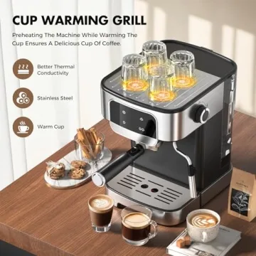 Professional LERTIN Espresso Machine with Frother - Barista Quality at Home