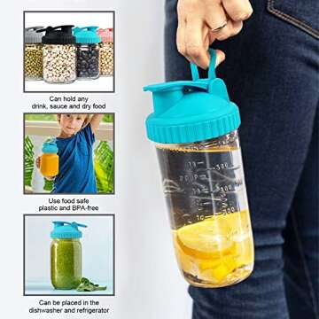 seewavom Mason Jar Lid Seal Large Lemon Coffee Tea Jam Mason Jar Handle Lid,Easy Pouring Spout