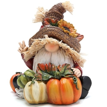 Hodao Fall Thanksgiving Pumpkin Gnomes Decorations Handmade Swedish Tomte Gnomes Elf for Fall Thanks...