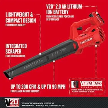 CRAFTSMAN 20V MAX Cordless Leaf Blower - Lightweight & Powerful