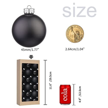 18PCS Stylish Black Christmas Ball Ornaments for Decor