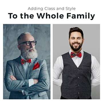 Man of Men Bowtie - Red Christmas Plaid