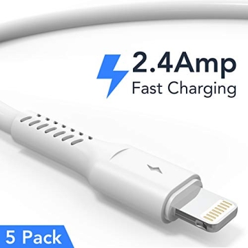 6 Inch iPhone Charge Cable Short 5-Pack for Fast Charging