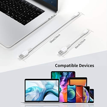 6 Inch iPhone Charge Cable Short 5-Pack for Fast Charging