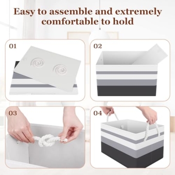 Large Collapsible Storage Bins - Stylish Organizing Solution