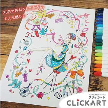 Zebra Clickart Water-Based Pen Bright Light 12 Colors Set, Wyss22-12Clt