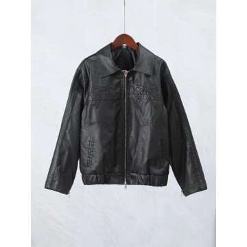 ChenKongHai Motorcycle Leather Jacket Female Autumn Zipper Tops Sweet Cool Street Oversized Coat s1 Pink8 XS