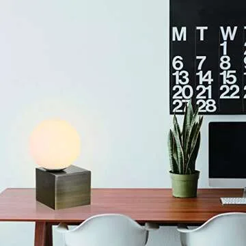 Nocolliny Dimmable Touch LED Brass Globe Table Lamp