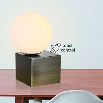 Nocolliny Dimmable Touch LED Brass Globe Table Lamp