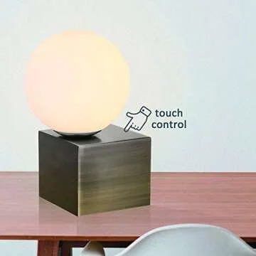 Nocolliny Dimmable Touch LED Brass Globe Table Lamp