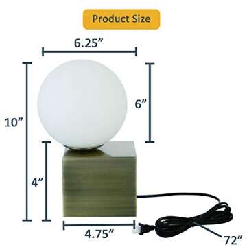 Nocolliny Dimmable Touch LED Brass Globe Table Lamp