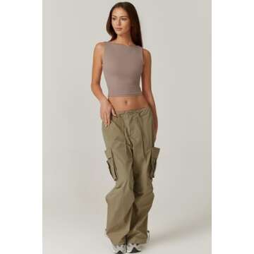 Stylish QINSEN Open Back Sleeveless Crop Tank for Women