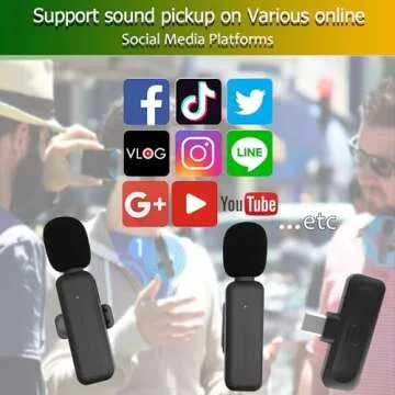 2 Pack Wireless Mini Lavalier Lapel Microphone for iPhone 15,16,Android Phone - 80ft Cordless Clip on Dual Mics with Noise Reduction 5H Working Time for Video Recording Vlogging, YouTube, Interview