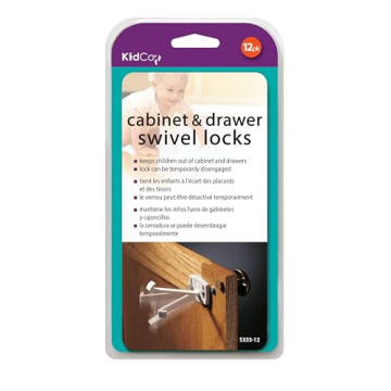KidCo 12 Count Swivel Cabinet and Drawer Lock, Cabinet Locks Baby Proofing - Child Proof Drawer Lock...