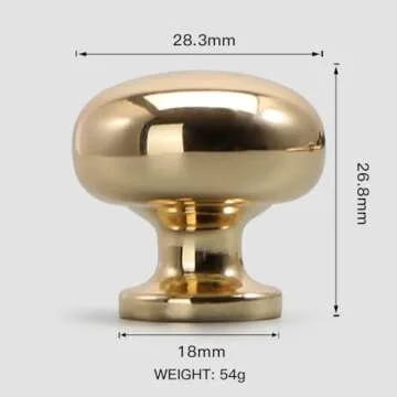 YAGU Modern Brass Kitchen Drawer Knobs 10 Pack