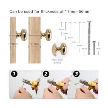 YAGU Modern Brass Kitchen Drawer Knobs 10 Pack