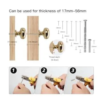 YAGU Modern Brass Kitchen Drawer Knobs 10 Pack