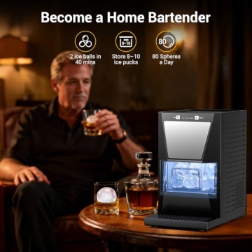 2" Clear Ice Ball Maker Machine - Perfect Ice for Whiskey & Cocktails