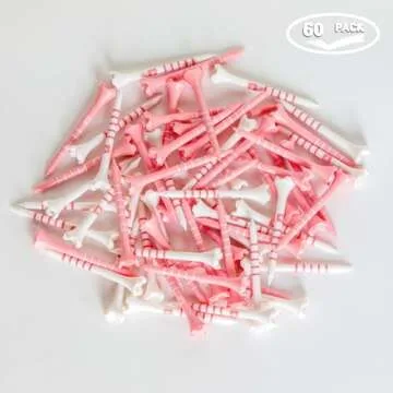 EWILLING Premium 4 Prongs Plastic Golf Tees with Mark System Unbreakable Design Size 3-1/4",2-3/4" Pack of 60 Golf Gifts for Men and Women