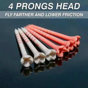EWILLING Premium 4 Prongs Plastic Golf Tees with Mark System Unbreakable Design Size 3-1/4",2-3/4" Pack of 60 Golf Gifts for Men and Women