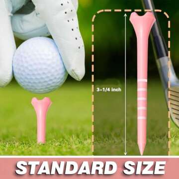 EWILLING Premium 4 Prongs Plastic Golf Tees with Mark System Unbreakable Design Size 3-1/4",2-3/4" Pack of 60 Golf Gifts for Men and Women