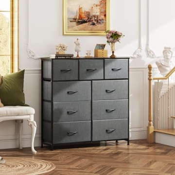 WLIVE 9-Drawer Fabric Storage Tower for Organizing