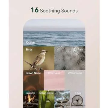 Restnature White Noise Sound Machine - Portable Sound Machine for Sleep, Travel Sound Machine for Baby Adults, 16 Nature Sound, Timer, White Noise Machine for Sleeping Office Privacy Home Gift