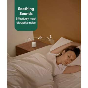 Restnature White Noise Sound Machine - Portable Sound Machine for Sleep, Travel Sound Machine for Baby Adults, 16 Nature Sound, Timer, White Noise Machine for Sleeping Office Privacy Home Gift