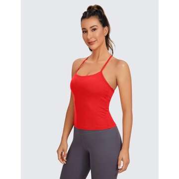 CRZ YOGA Butterluxe Women's Workout Racerback Tank Top - Comfort and Style with Built-in Bra