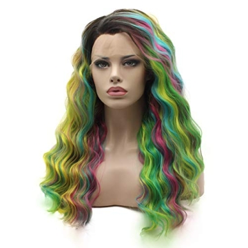 Lace Front Ombre Wig Curly Dark Roots for Glam Looks