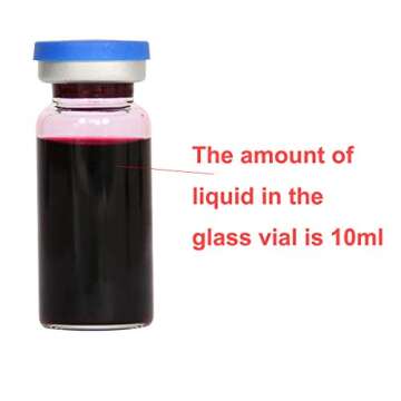 10ml Clear Glass Vials-2-1/2 Dram Clear Glass Headspace Vials with Plastic-Aluminum Flip Caps and Ru...