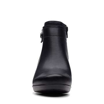 Clarks Emslie Jada Ankle Boot Black Leather Women