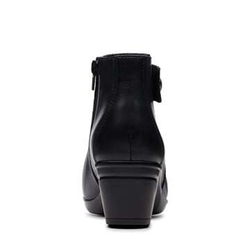 Clarks Emslie Jada Ankle Boot Black Leather Women