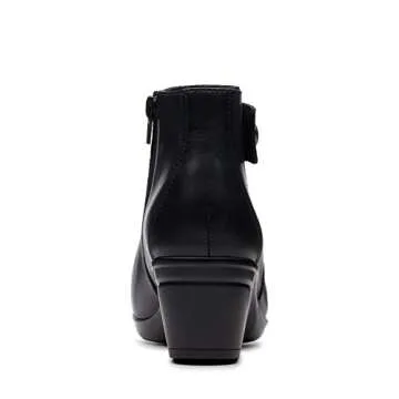 Clarks Emslie Jada Ankle Boot Black Leather Women
