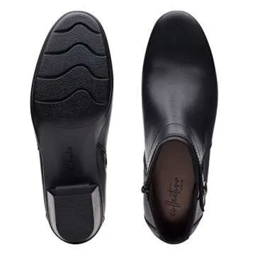 Clarks Emslie Jada Ankle Boot Black Leather Women