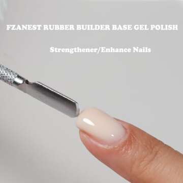 FZANEST Rubber Base Gel Nail Polih Nude Color,6 in 1 Jelly Sheer Beige Builder Base Gel For Nails In a Bottle,Thick Base For Nail Strengthener/Structure Extension Repair