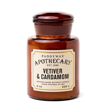 Paddywax Scented Candle - Artisan Apothecary 8-Ounce Candle with Vetiver & Cardamom Fragrance