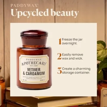 Paddywax Vetiver & Cardamom Scented Candle 8-Ounce