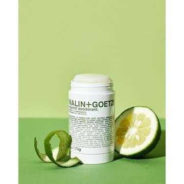 Malin + Goetz Bergamot Deodorant, 2.6 oz. - Men & Women's Stick Deodorant, Scented Deodorant for All Skin Types, Natural Fragrance & Color, Aluminum Free Natural Deodorant