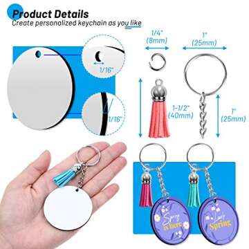 Sublimation Blanks Keychains 80 PCS for DIY Crafts Accessories